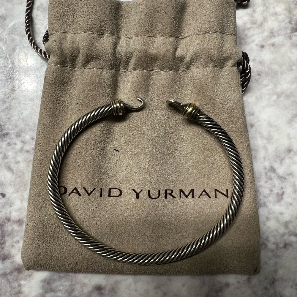David Yurman 18k Gold 4mm Cable Bracelet